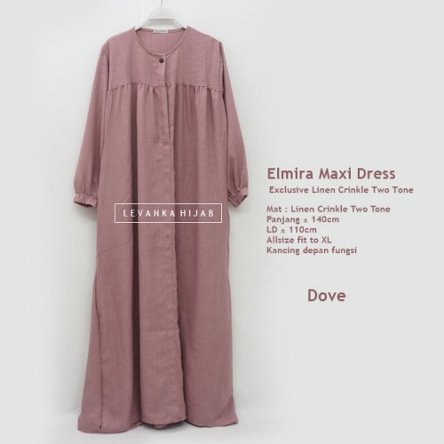 Elmira-029 Basic Dress Linen Crinkle Two Tone
